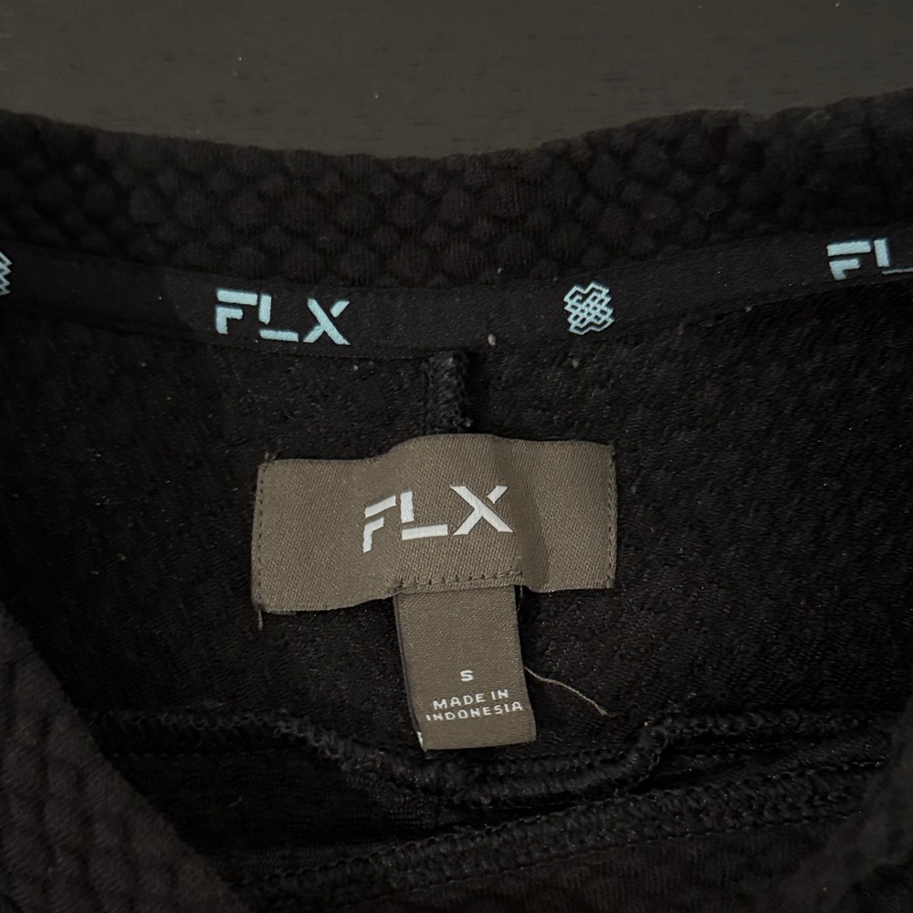 FLX Men's Textured Black Crewneck Sweater - Picture 2 of 2